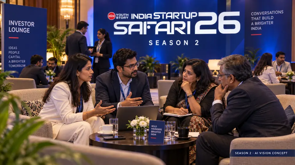 Vision concept: founders and investors in the investor lounge